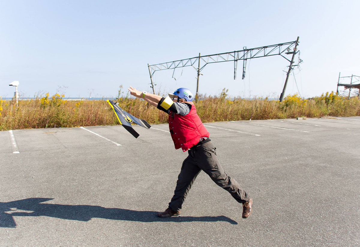ドローン撮影の様子 © CrisisMappersJapan/DRONEBIRD, CC BY 4.0